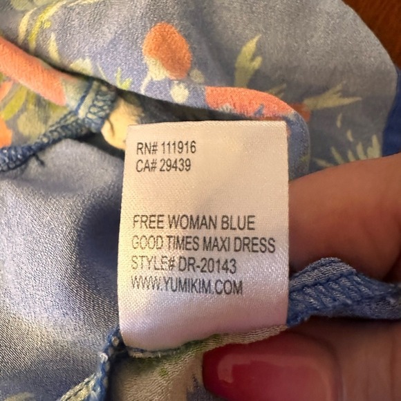 Yumi Kim Size Large Good Times sleeveless Vibrant Blue Floral Midi Dress - Picture 10 of 13